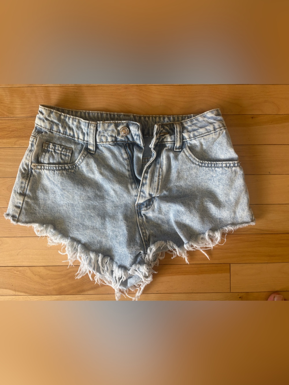 SHEIN Light Blue Distressed Denim Shorts